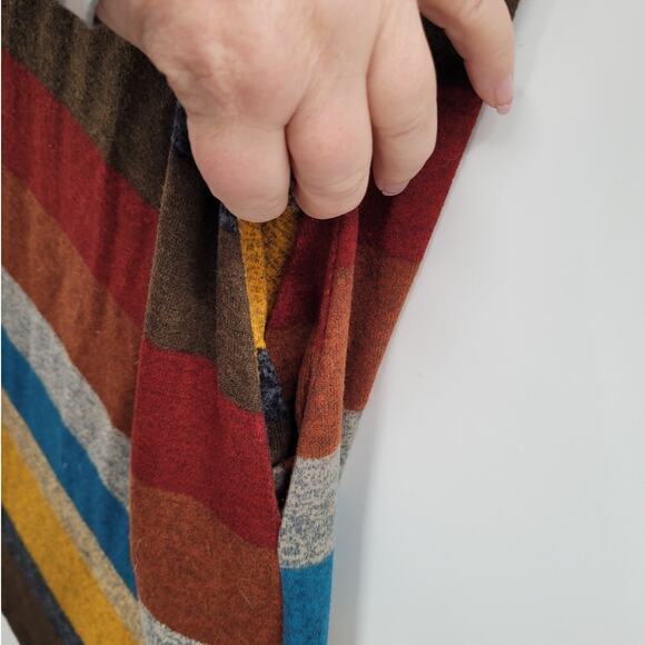 Robert Louis Striped Stretchy Boat Neck Scrunch Sleeve Midi ALine Dress - Picture 12 of 14